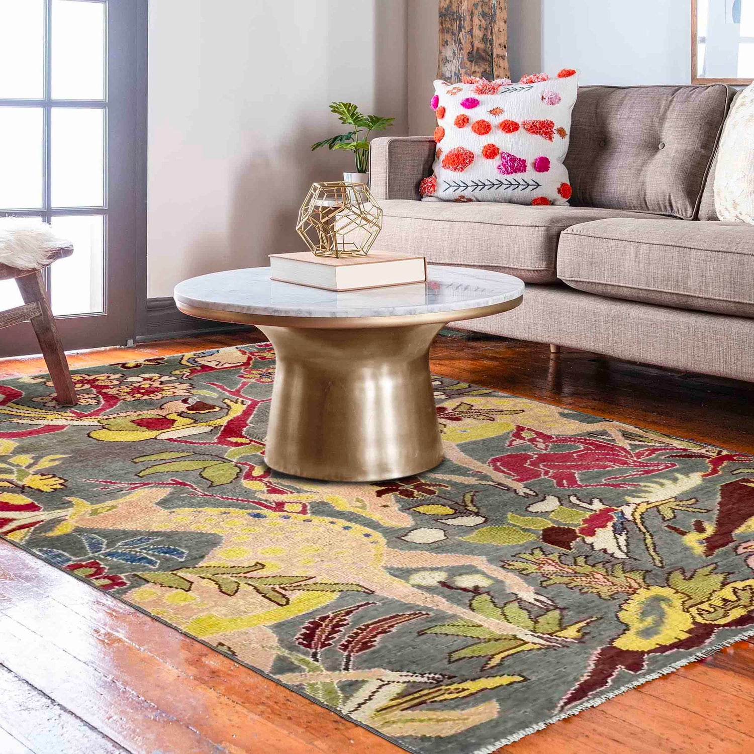 Handmade Picture Area Rug 3' 3" x 4' 10" ft / 100 x 148 cm - No. R37739