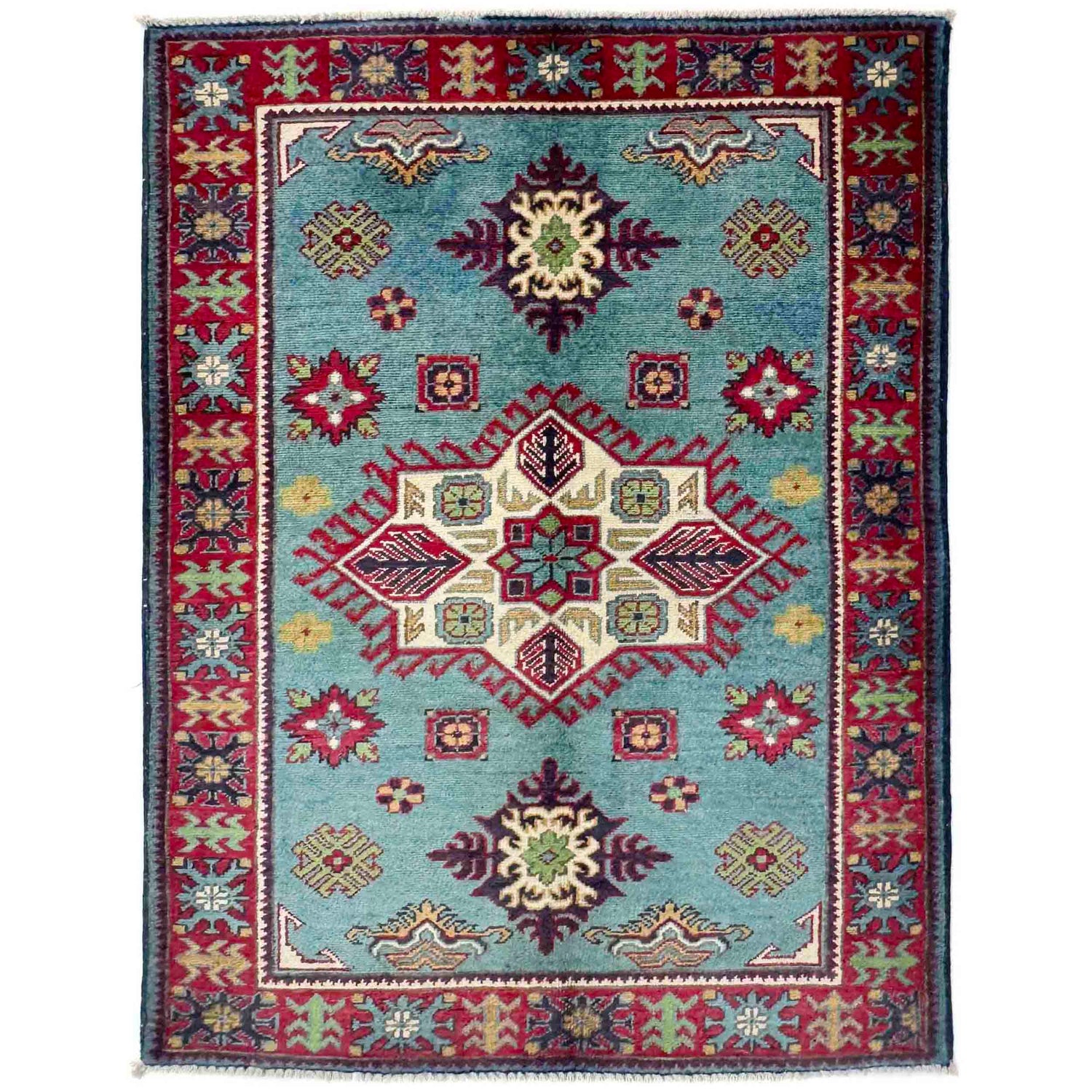Hand knotted Kazak Rugs 3' 2" x 4' 8" ft / 97 x 142 cm - No. R37741