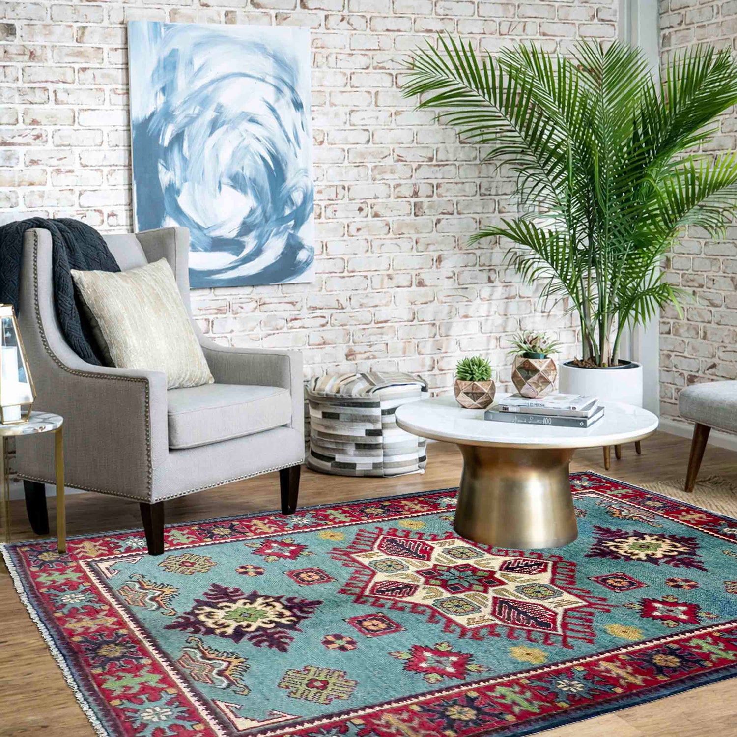 Hand knotted Kazak Rugs 3' 2" x 4' 8" ft / 97 x 142 cm - No. R37741