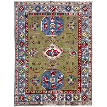 Hand Knotted Kazak Oriental Rug 5' 2" x 6' 10" ft / 157 x 209 cm - No. R37742