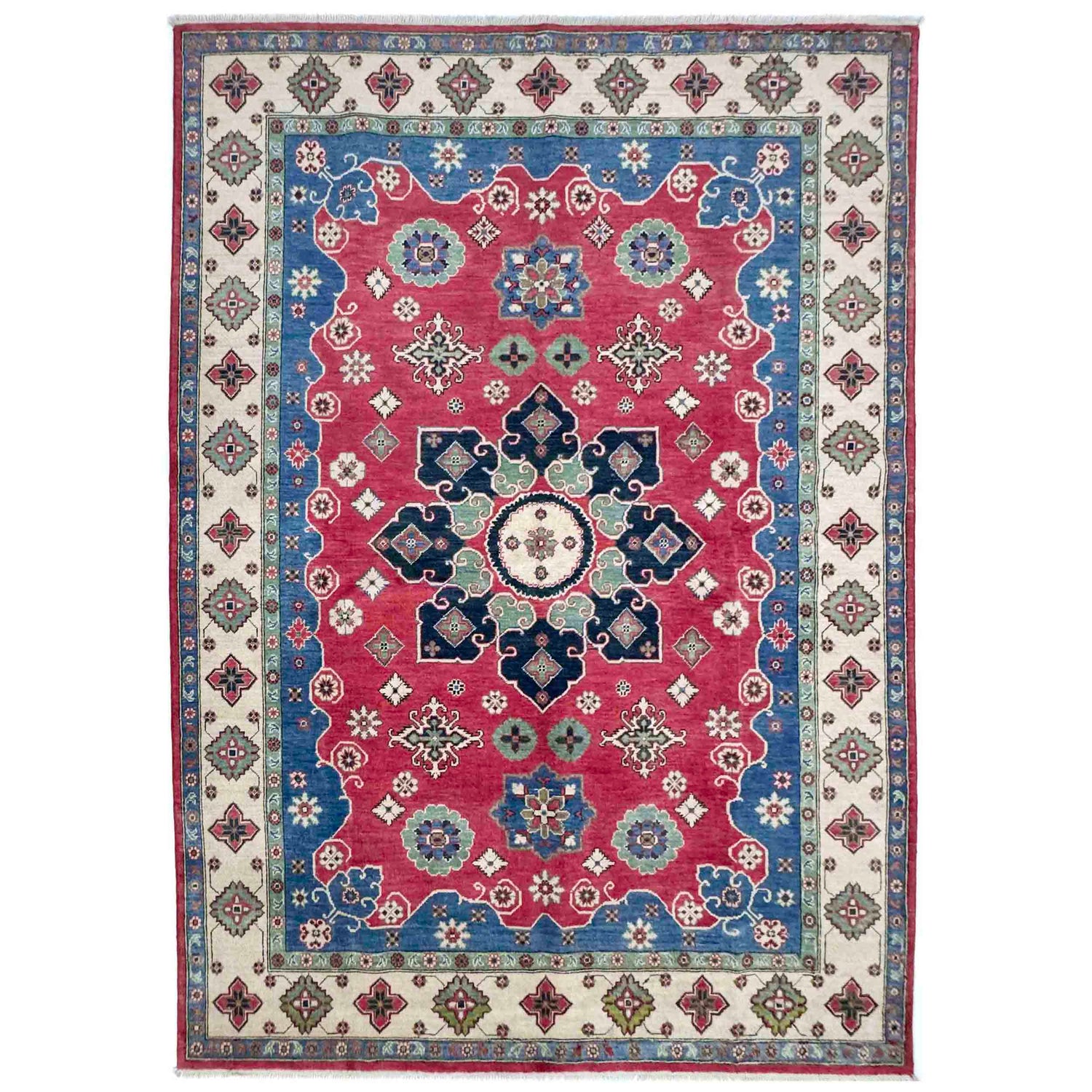 Hand knotted Kazak Carpet 6' 7" x 10' 0" ft / 200 x 304 cm - No. R37743