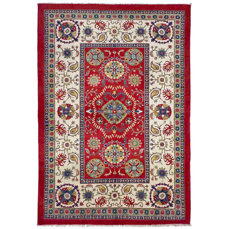 Hand Knotted Kazak Oriental Rug 5' 10" x 8' 11" ft / 178 x 273 cm - No. R37744