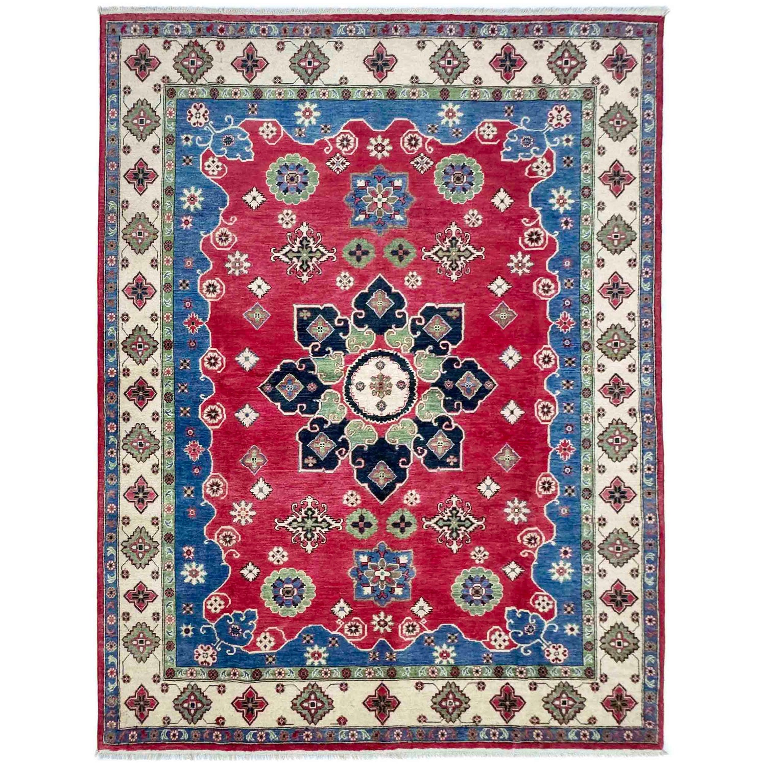 Handmade Kazak Area Rug 6' 7" x 9' 10" ft / 201 x 300 cm - No. R37745