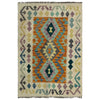 Multi Color ful Flat-Weave Wool Kilim 2' 7" x 4' 0" ft / 80 x 123 cm - No. R37797