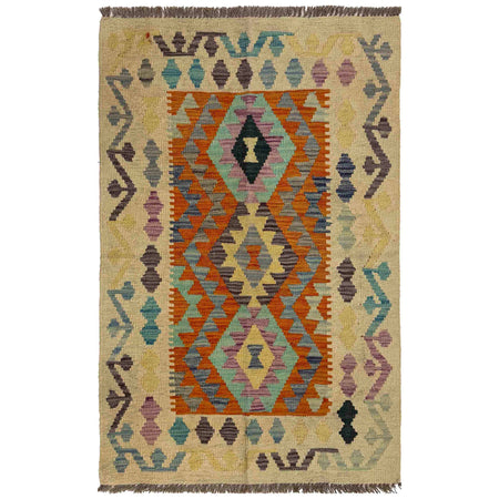 Handmade Vegetable Kilim 2' 8" x 4' 1" ft / 82 x 124 cm - No. R37808