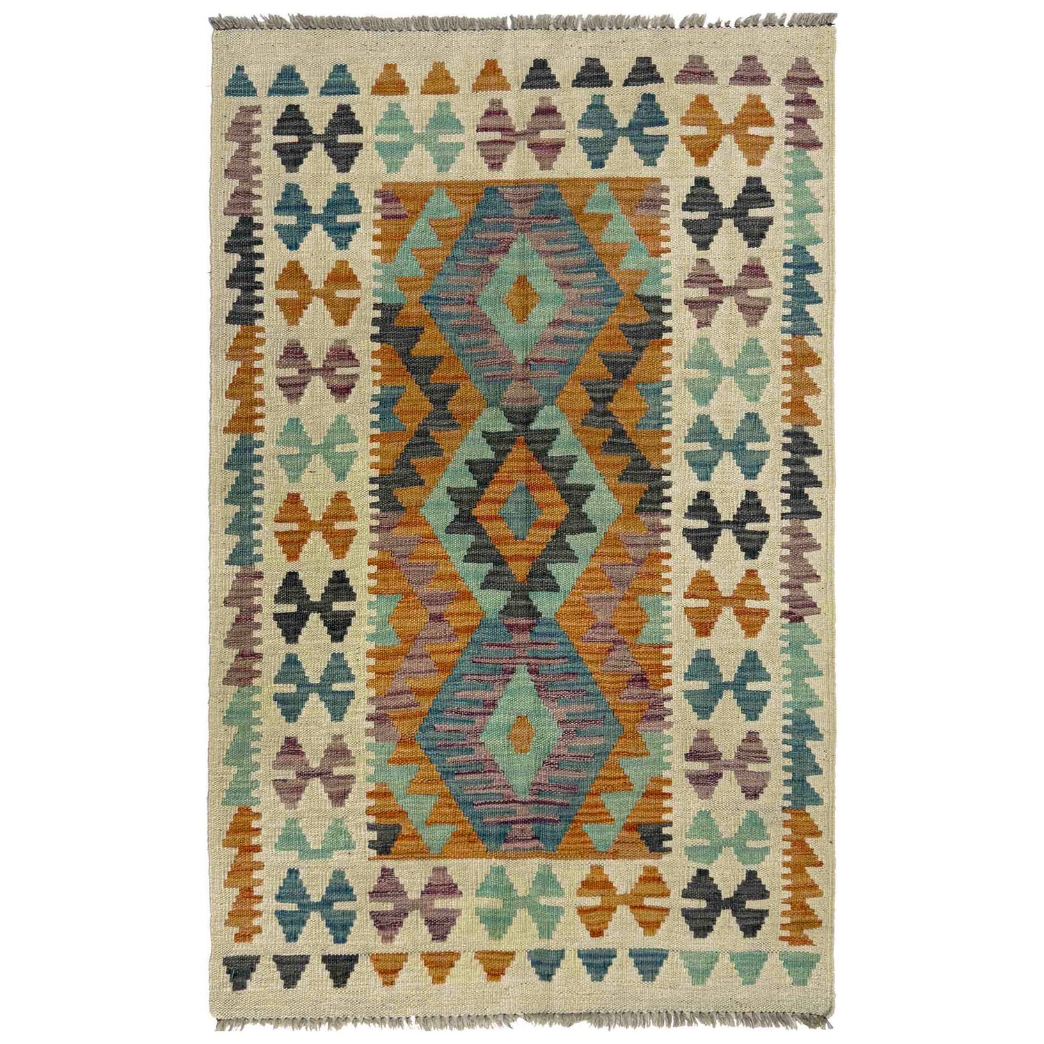 Handmade Vegetable Kelim 2' 7" x 4' 3" ft / 79 x 130 cm - No. R37809