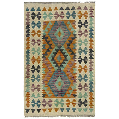 Handmade Vegetable Kelim 2' 7" x 4' 3" ft / 79 x 130 cm - No. R37809