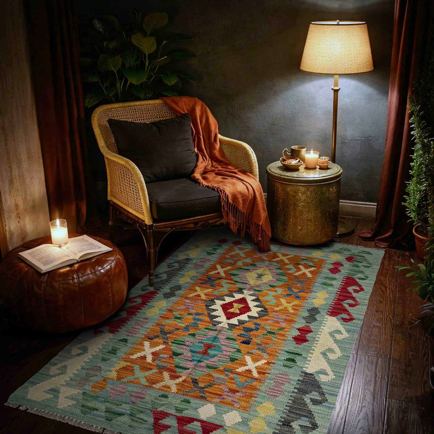 Handmade Vegetable Kelim 2' 7" x 4' 5" ft / 80 x 135 cm - No. R37810