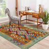 Hand Woven Wool Kelim 2' 7" x 4' 2" ft / 79 x 126 cm - No. R37812