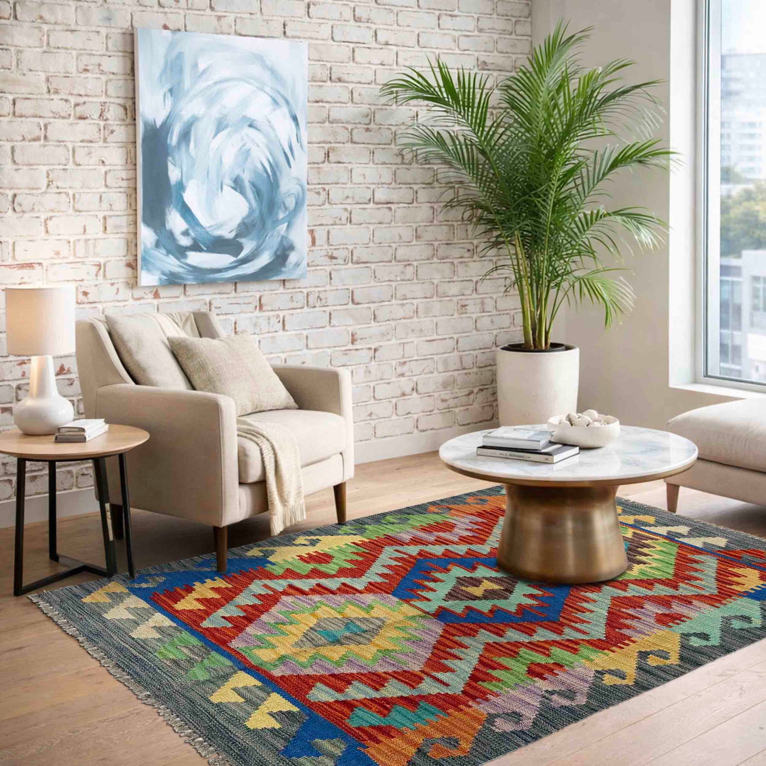 Small Size Chobi Kilim 2' 6" x 3' 11" ft / 77 x 120 cm - No. R37828