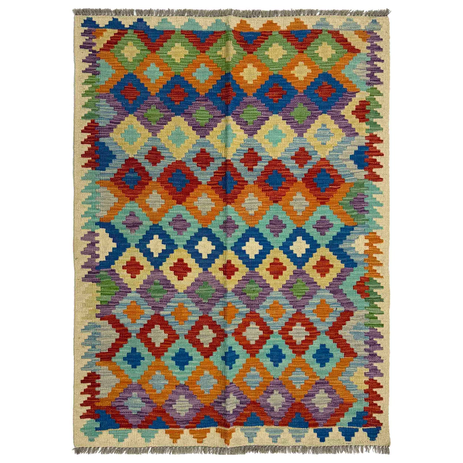 Handmade Vegetable Kilim 3' 3" x 4' 11" ft / 100 x 151 cm - No. R37862