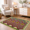 Handmade Vegetable Kelim 3' 3" x 4' 9" ft / 100 x 145 cm - No. R37868