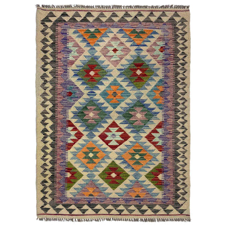 Hand Woven Wool Kelim 3' 5" x 5' 5" ft / 104 x 165 cm - No. R37882