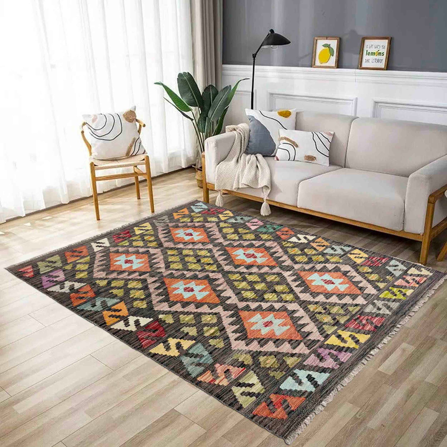 Small Size Chobi Kilim 3' 5" x 5' 1" ft / 105 x 156 cm - No. R37897