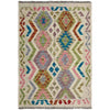 Handmade Afghan Vegetable Kilim 3' 3" x 4' 10" ft / 99 x 147 cm - No. R37899