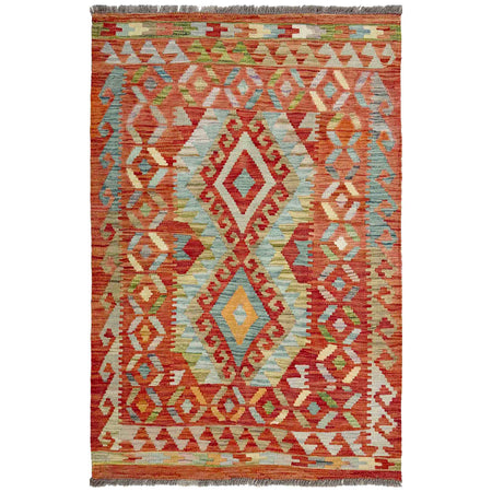 Hand Made Afghan Kilim 3' 5" x 4' 11" ft / 103 x 149 cm - No. R37901