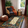 Multi Color ful Flat-Weave Wool Kilim 3' 7" x 5' 1" ft / 110 x 154 cm - No. R37902