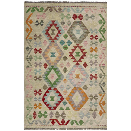 Hand Woven Wool Kelim 3' 2" x 4' 9" ft / 96 x 146 cm - No. R37914