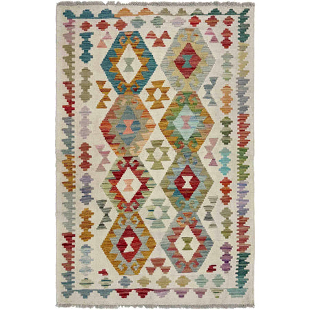 Handmade Turkish Design Wool Kilim 3' 2" x 5' 2" ft / 96 x 158 cm - No. R37918