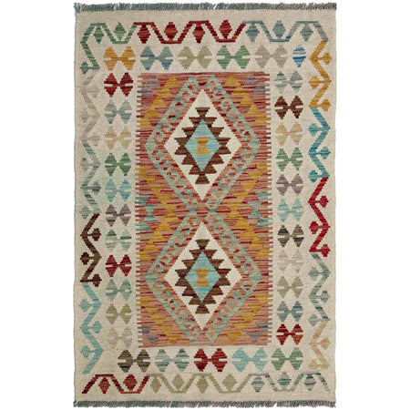 Hand Made Afghan Kilim 2' 9" x 4' 6" ft / 83 x 137 cm - No. R37920