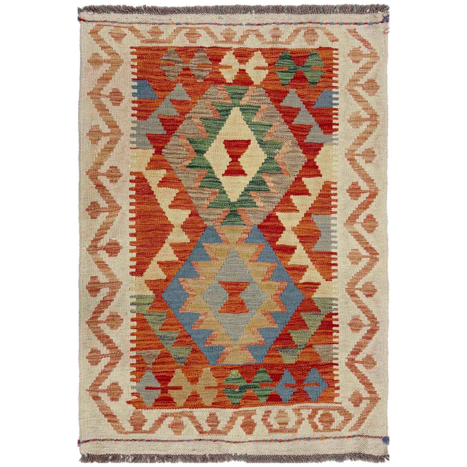 Handmade Vegetable Kilim 2' 9" x 4' 0" ft / 83 x 121 cm - No. R37922