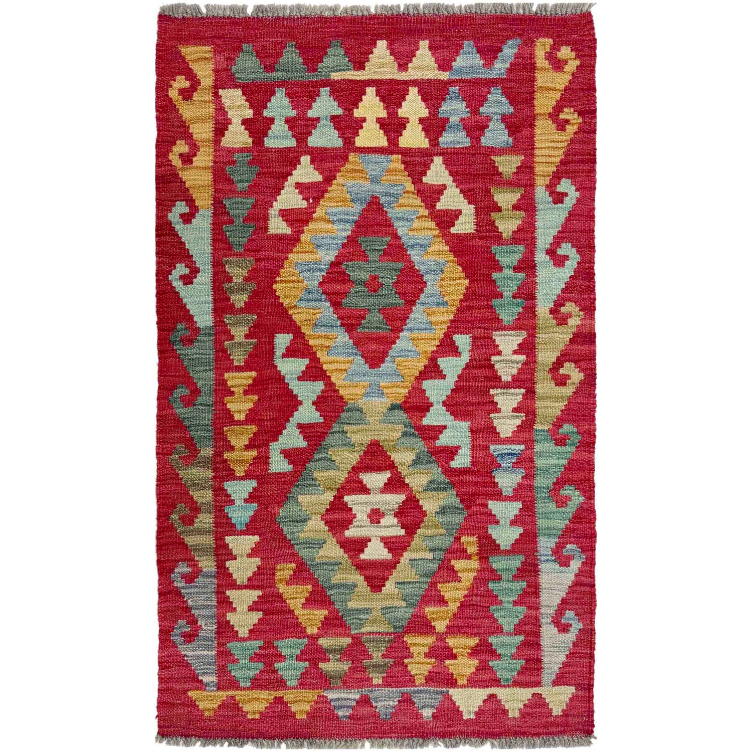 Handmade Vegetable Kelim 2' 3" x 4' 2" ft / 69 x 126 cm - No. R37923