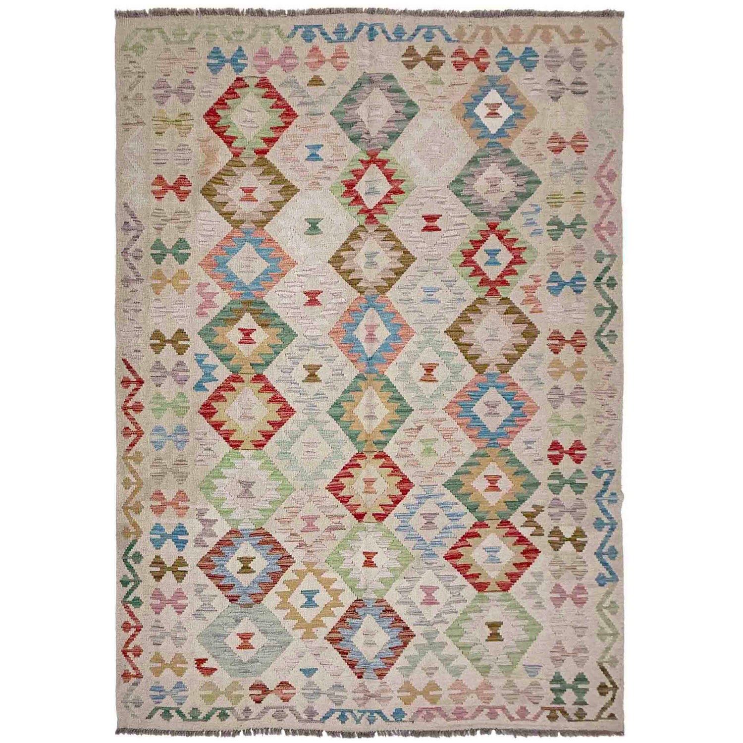 Handmade Vegetable Kilim 5' 7" x 8' 1" ft / 171 x 247 cm - No. R37957