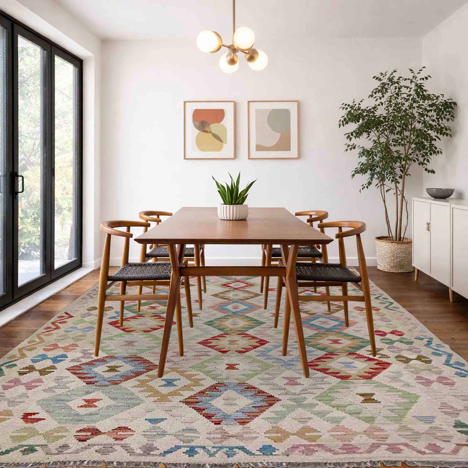 Handmade Vegetable Kilim 5' 7" x 8' 1" ft / 171 x 247 cm - No. R37957