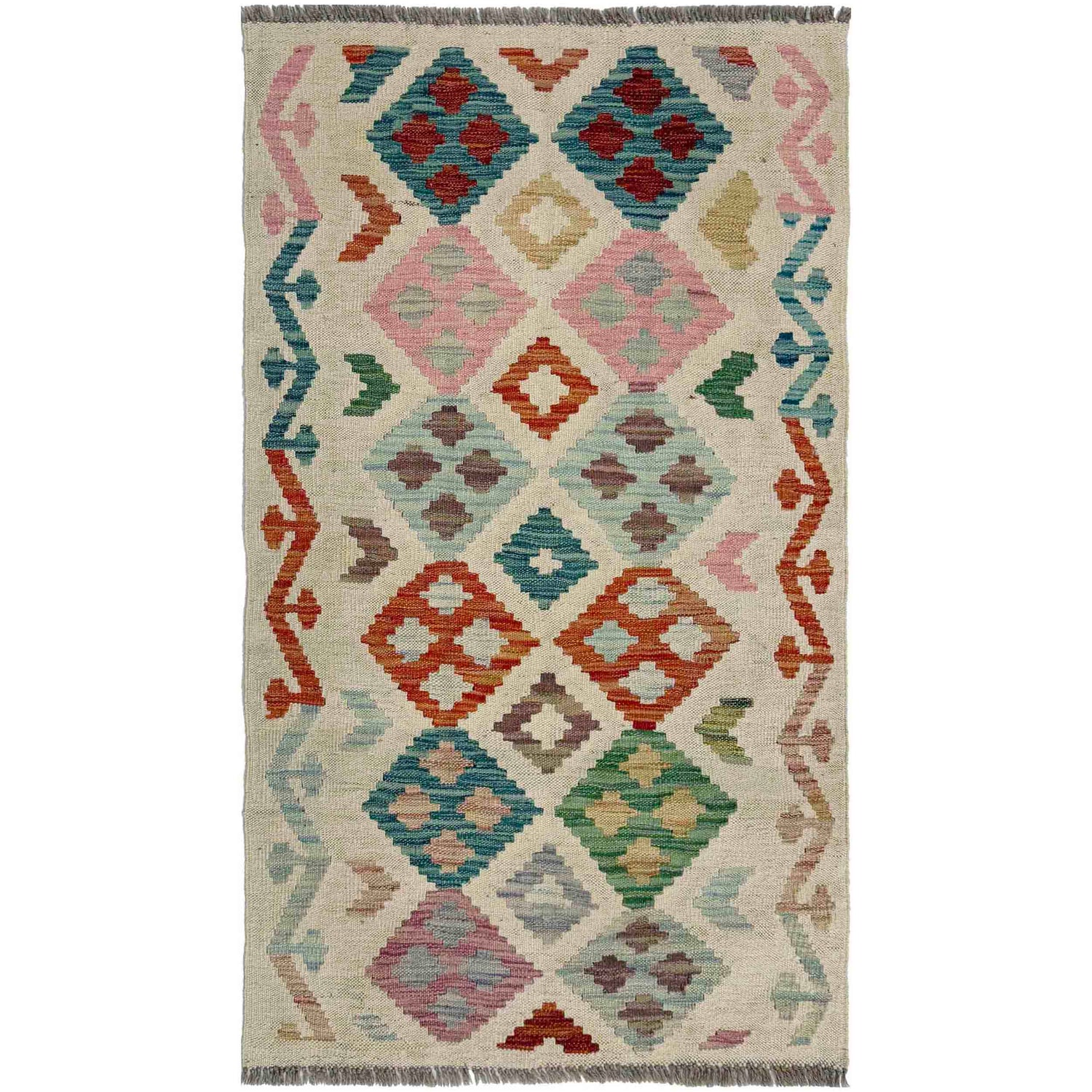 Hand Knotted Flatweave Kilim 2' 5" x 4' 2" ft / 73 x 128 cm - No. R37962