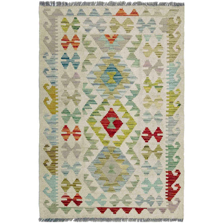 Handmade Afghan Vegetable Kilim 2' 9" x 4' 2" ft / 85 x 126 cm - No. R37963