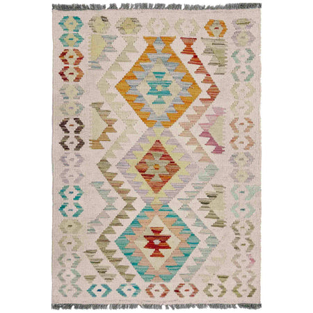 Hand Made Afghan Kilim 2' 7" x 3' 10" ft / 80 x 118 cm - No. R37964