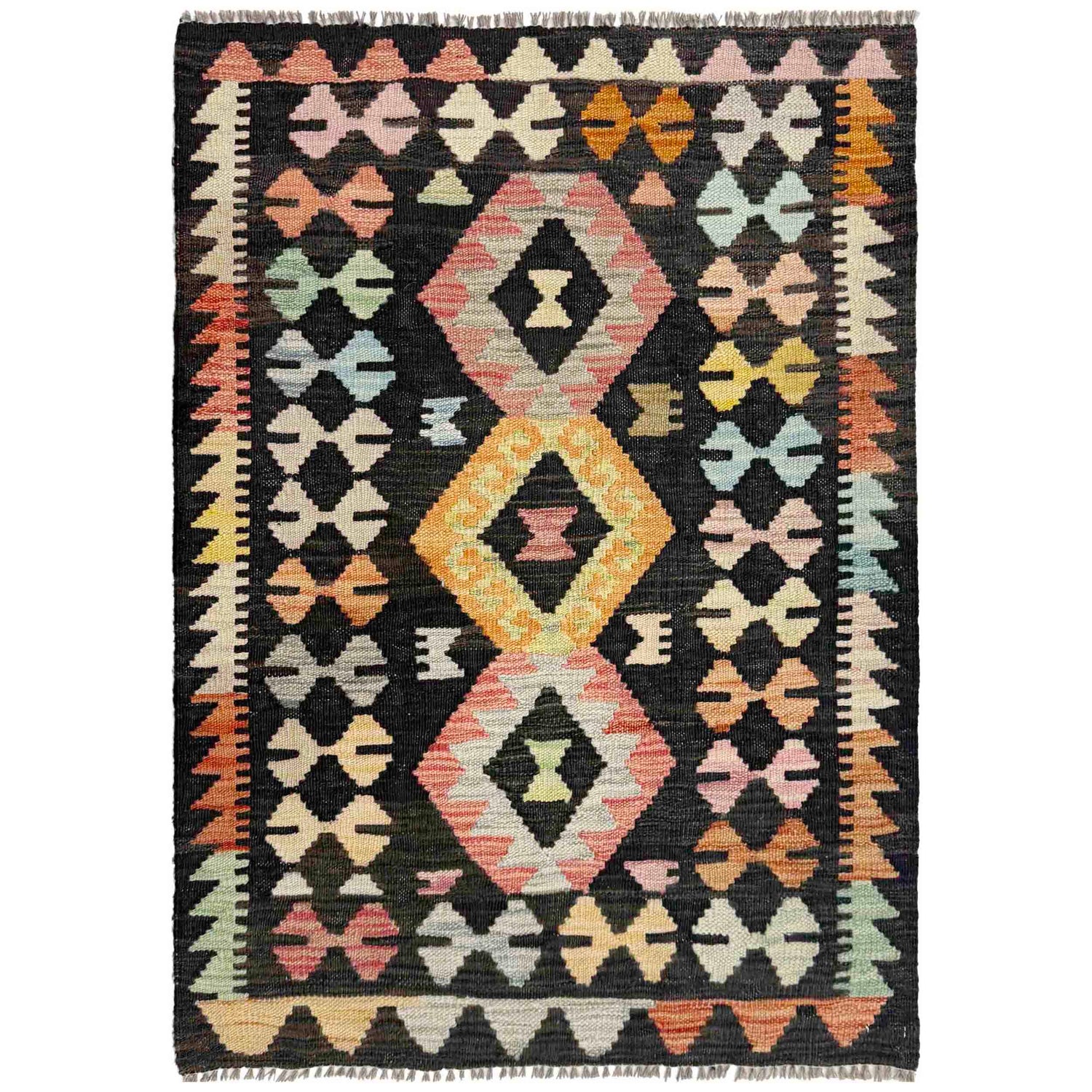 Handmade Vegetable Kilim 2' 8" x 3' 9" ft / 81 x 114 cm - No. R37966