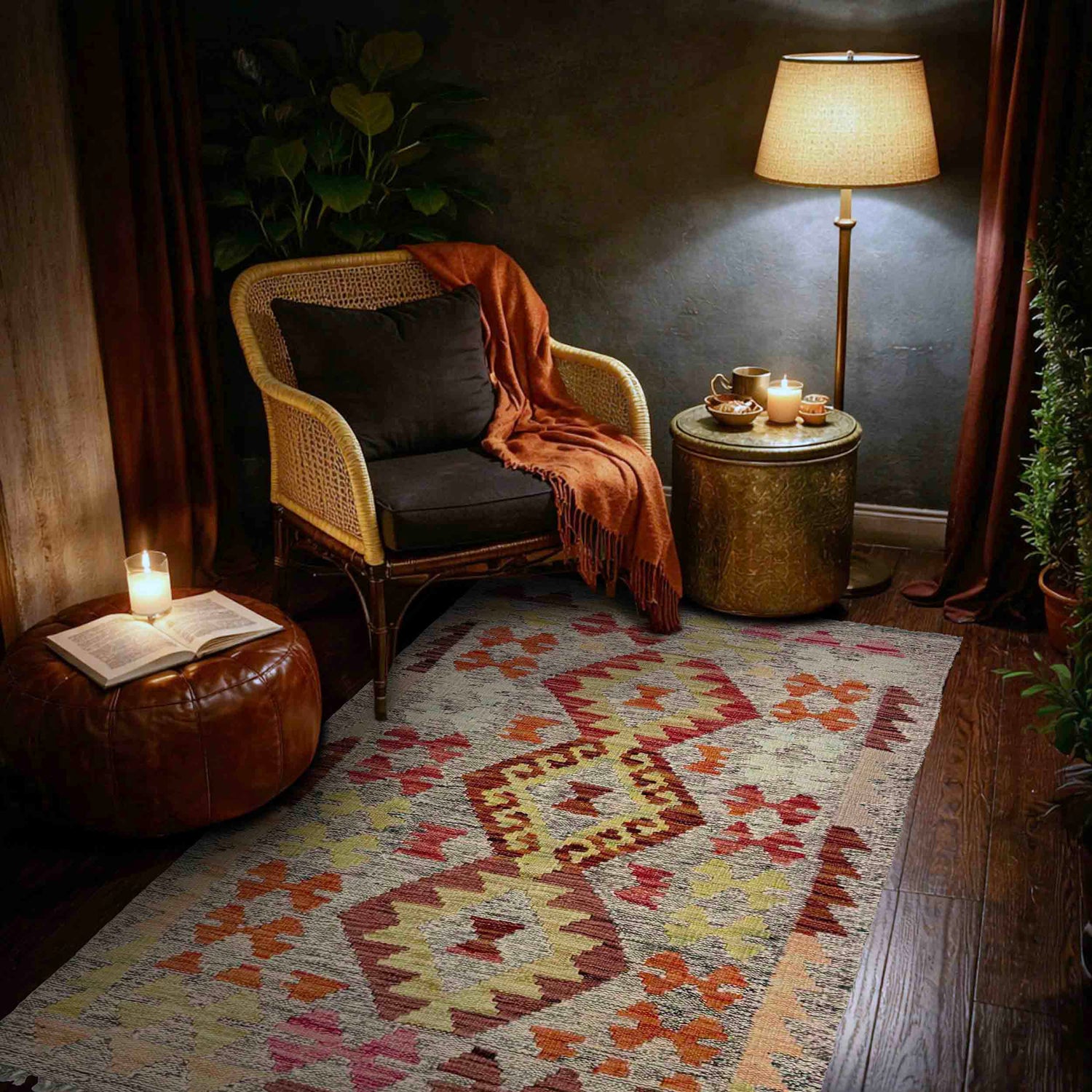 Handmade Vegetable Kelim 2' 6" x 4' 5" ft / 77 x 134 cm - No. R37968