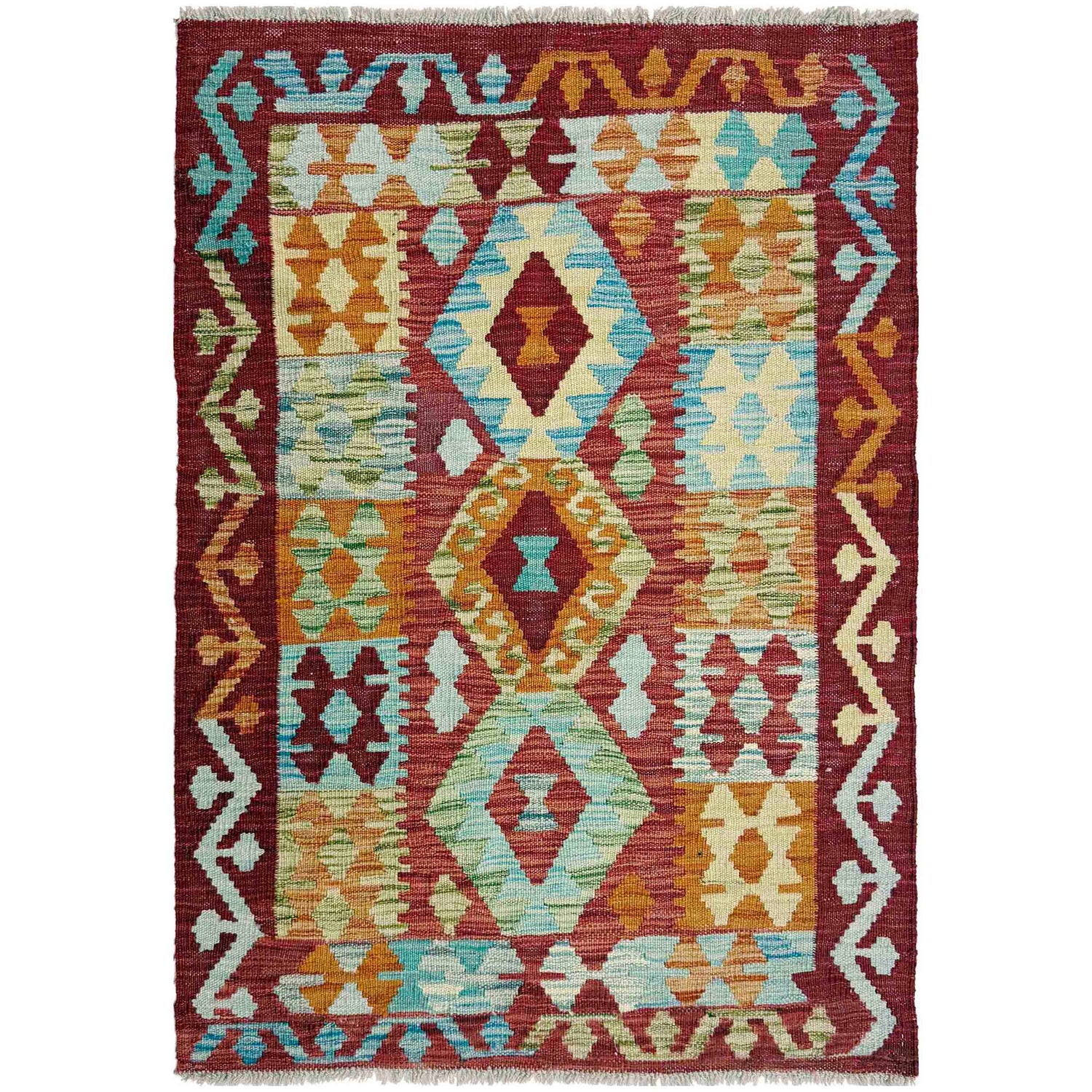 Hand Made Afghan Kilim 2' 9" x 3' 11" ft / 83 x 119 cm - No. R37977