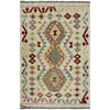 Multi Color ful Flat-Weave Wool Kilim 2' 9" x 4' 3" ft / 85 x 130 cm - No. R37978