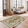 Multi Color ful Flat-Weave Wool Kilim 2' 9" x 4' 3" ft / 85 x 130 cm - No. R37978