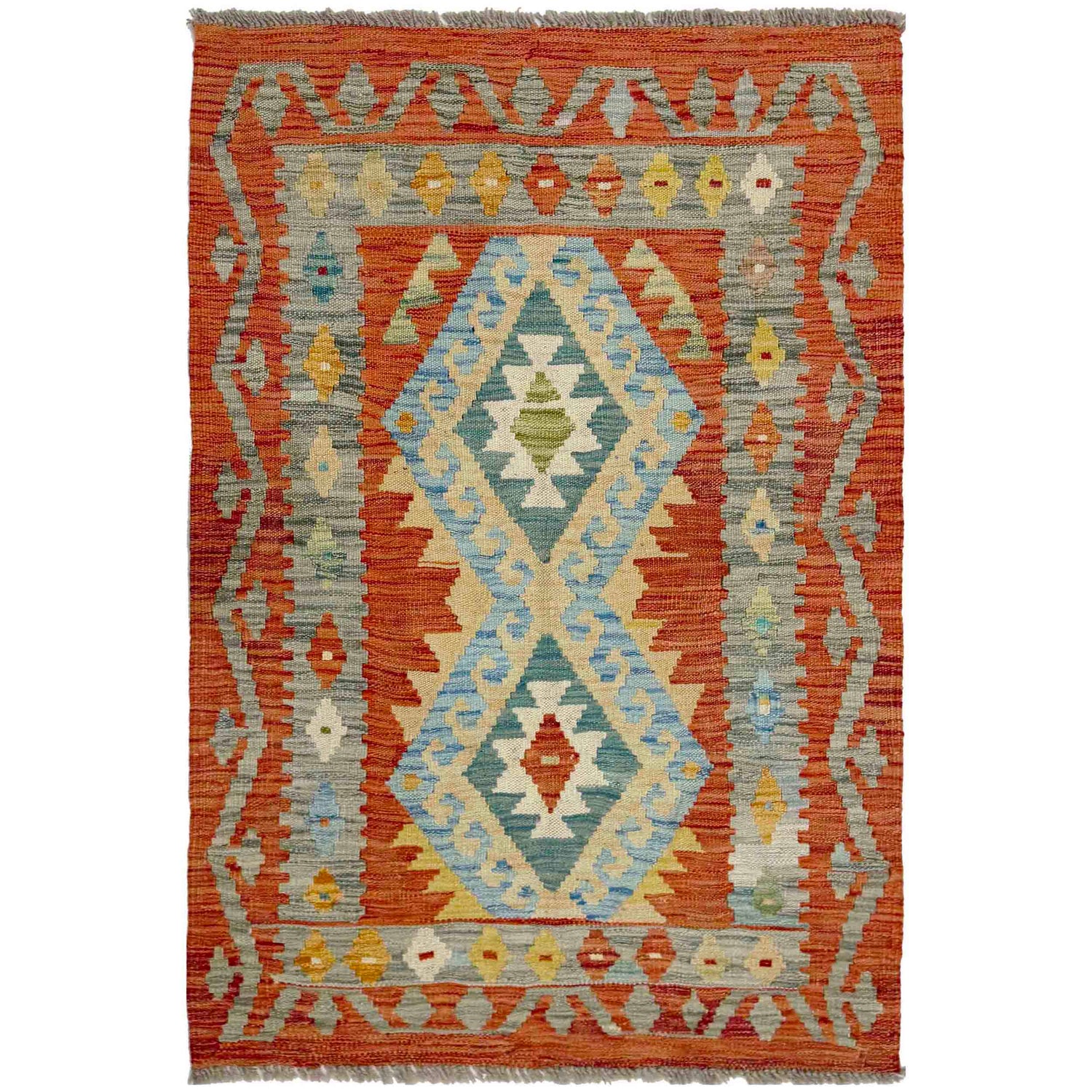 Handmade Vegetable Kilim 2' 9" x 4' 0" ft / 84 x 123 cm - No. R37979