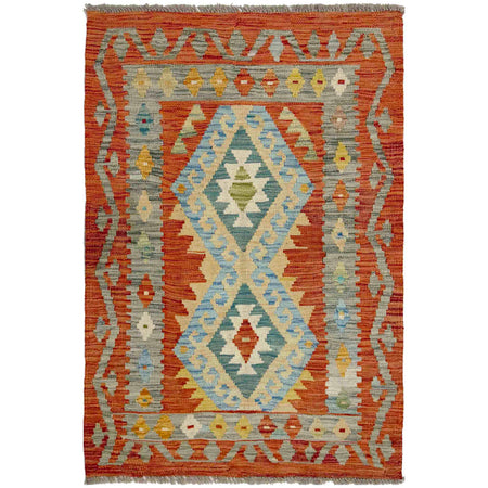 Handmade Vegetable Kilim 2' 9" x 4' 0" ft / 84 x 123 cm - No. R37979