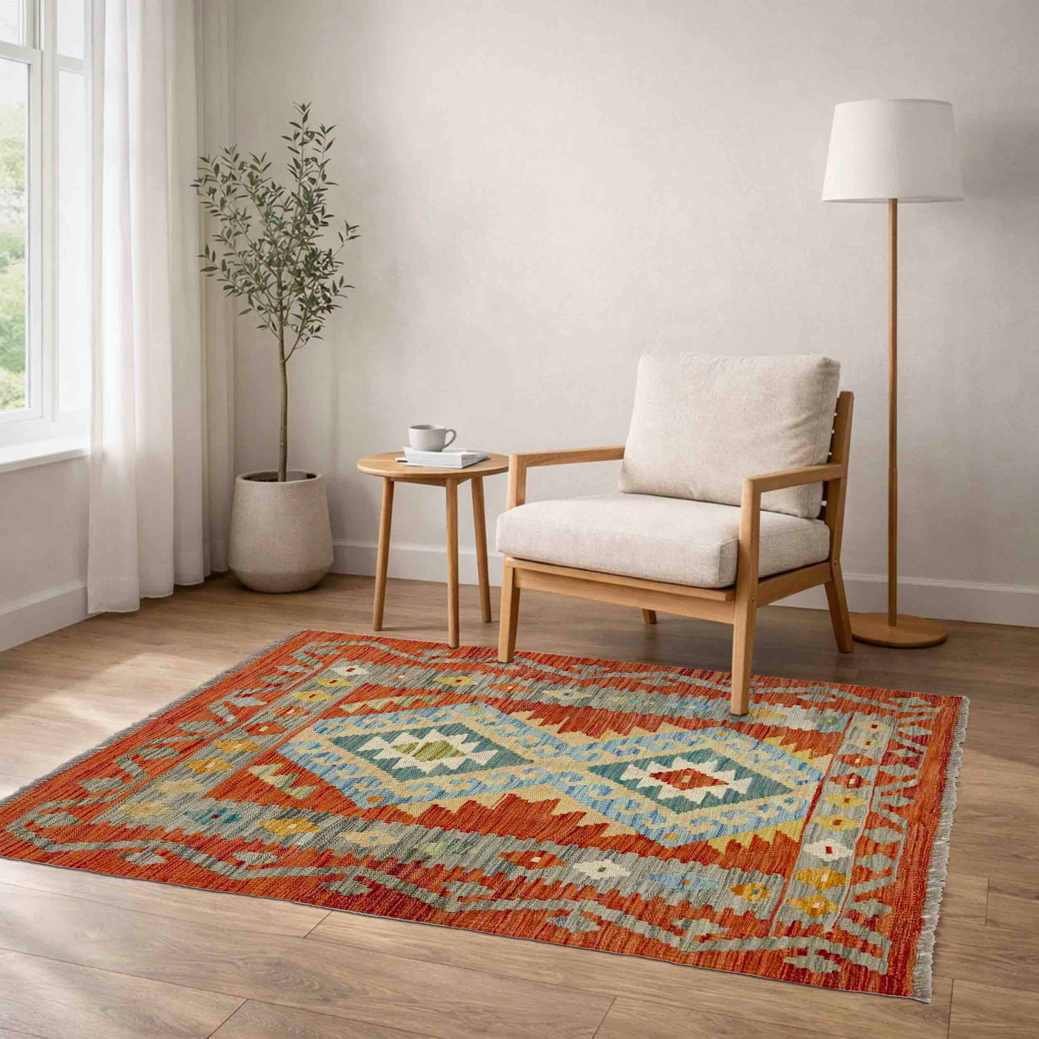 Handmade Vegetable Kilim 2' 9" x 4' 0" ft / 84 x 123 cm - No. R37979