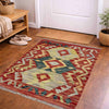 Handmade Turkish Design Wool Kilim 1' 10" x 2' 5" ft / 57 x 73 cm - No. R37997