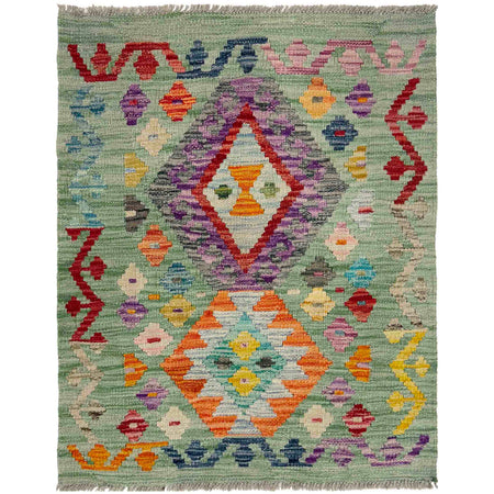Handmade Afghan Vegetable Kilim 2' 2" x 2' 9" ft / 67 x 83 cm - No. R38002