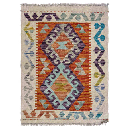 Handmade Vegetable Kilim 2' 0" x 2' 9" ft / 60 x 85 cm - No. R38005