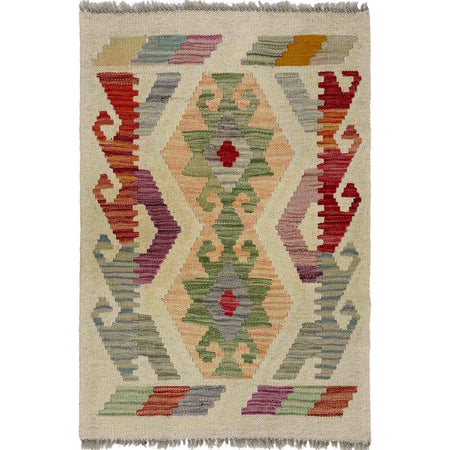 Handmade Vegetable Kelim 1' 10" x 2' 7" ft / 57 x 80 cm - No. R38006