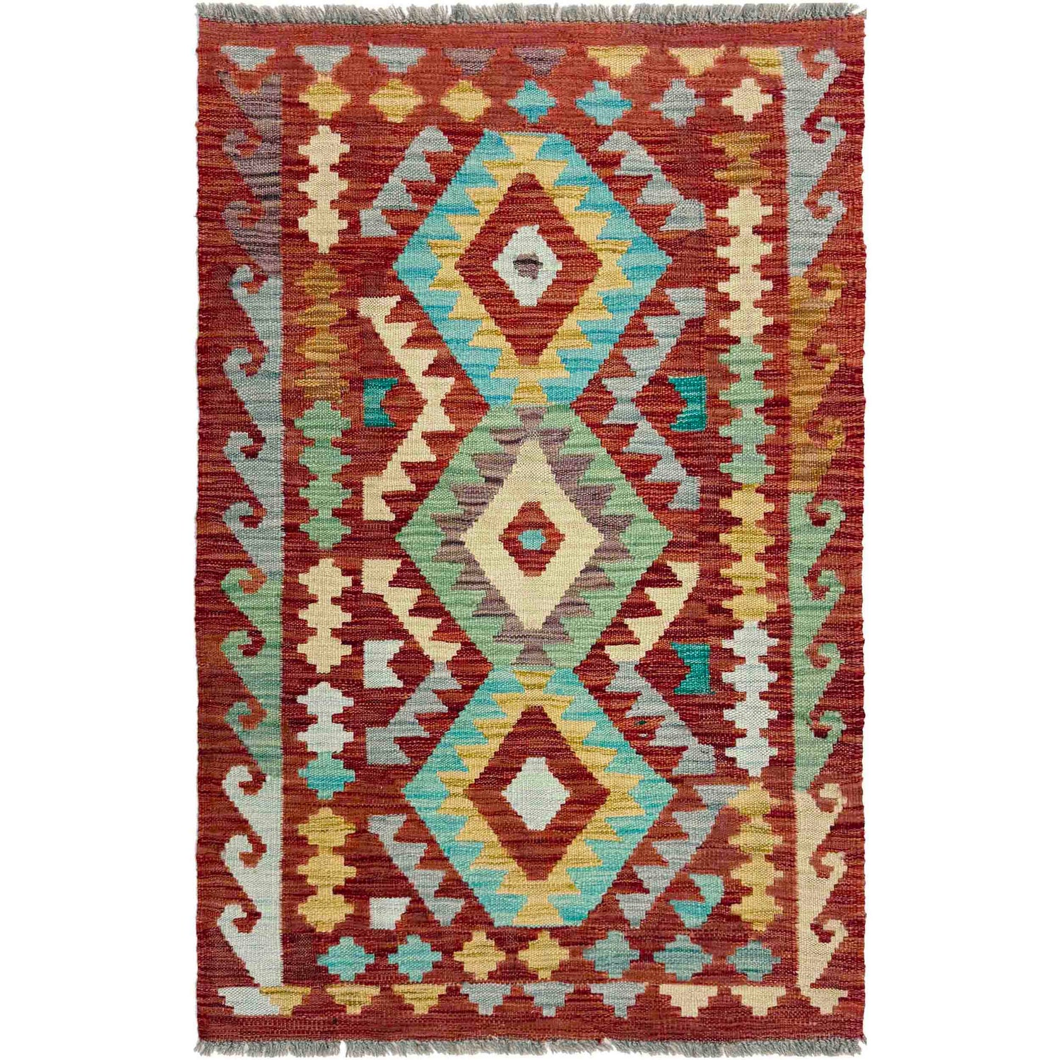 Hand Knotted Flatweave Kilim 2' 5" x 4' 0" ft / 74 x 123 cm - No. R38017