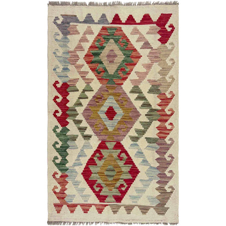 Handmade Afghan Vegetable Kilim 2' 5" x 4' 1" ft / 74 x 124 cm - No. R38018