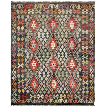 Hand Woven Wool Kelim 5' 1" x 6' 7" ft / 154 x 200 cm - No. R38052