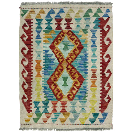 Handmade Turkish Design Wool Kilim 2' 3" x 2' 11" ft / 69 x 88 cm - No. R38279