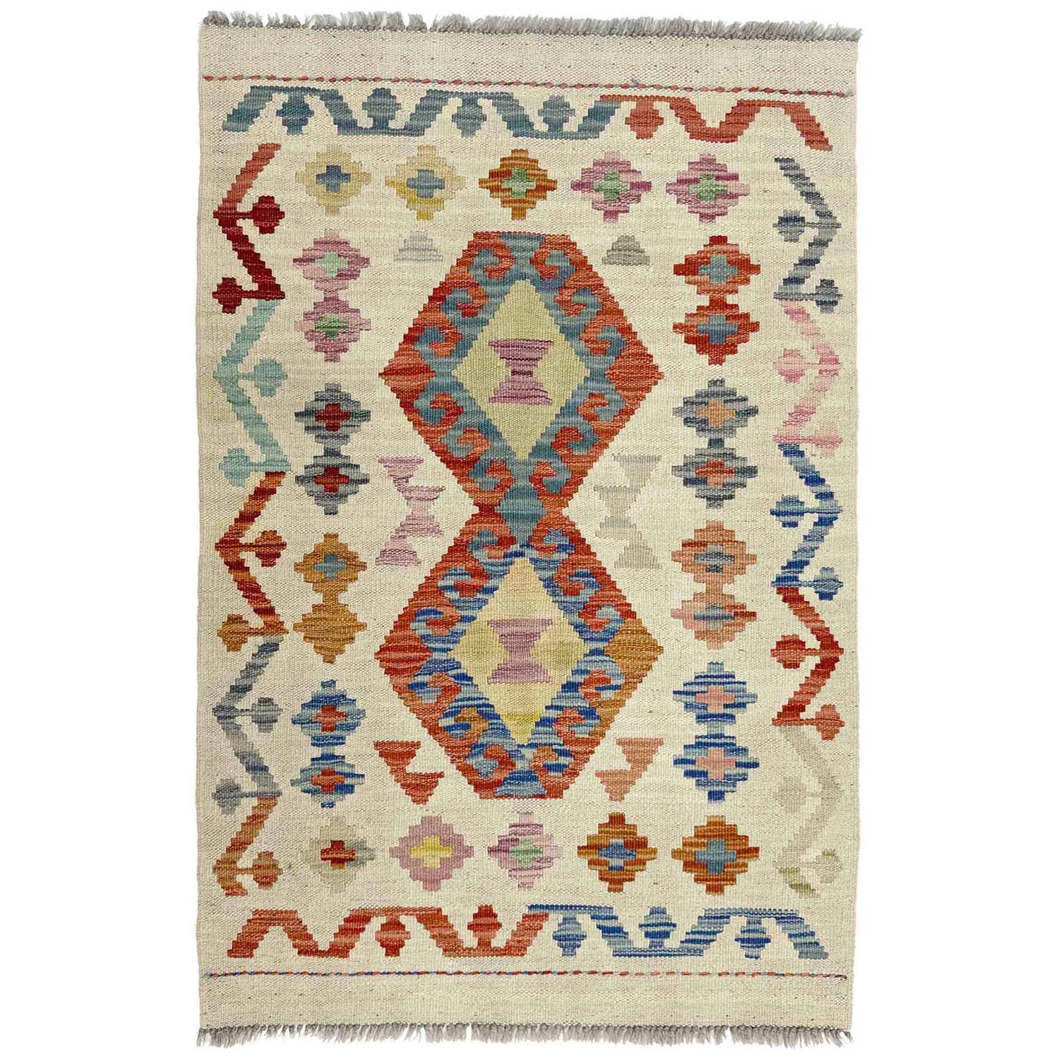 Handmade Vegetable Kilim 2' 7" x 4' 0" ft / 78 x 121 cm - No. R38299