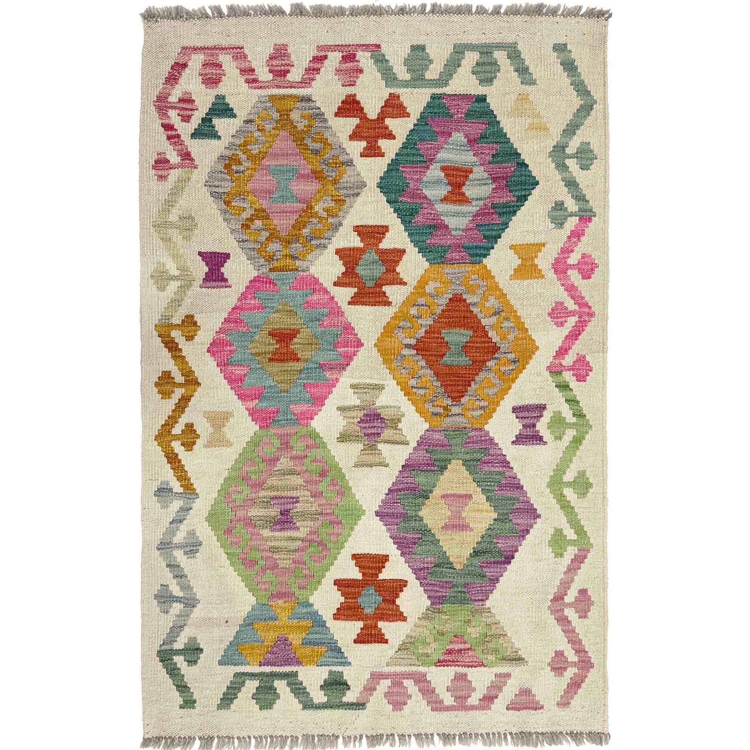 Handmade Vegetable Kelim 2' 7" x 3' 11" ft / 80 x 119 cm - No. R38300