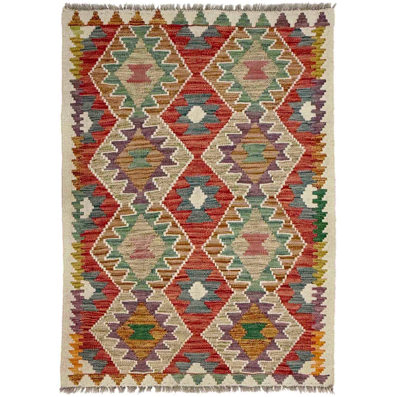 Hand Knotted Flatweave Kilim 2' 10" x 4' 4" ft / 86 x 132 cm - No. R38308